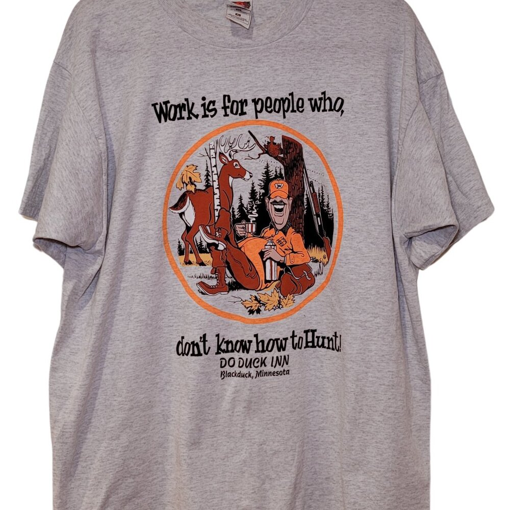 Vintage Hunting T-Shirt Heather Gray Men's XL
